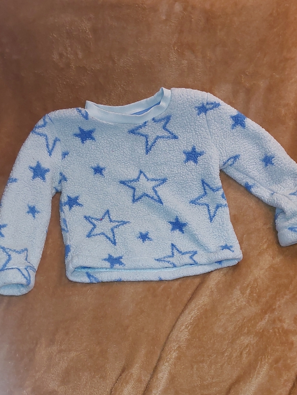 Cat & Jack Light Blue Plush Star Pullover
